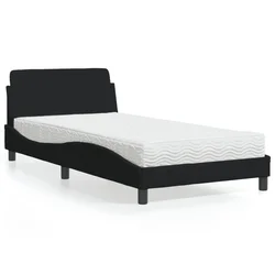 Krevet s madracem Dover crni 100 x 200 cm od tkanine