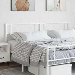 Vidaxl vidaXL Kovinsko vzglavje postelje, belo, 200 cm