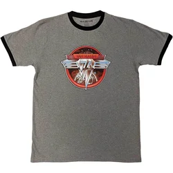Van Halen Circle Logo (Ringer) Grey & Black L Majica