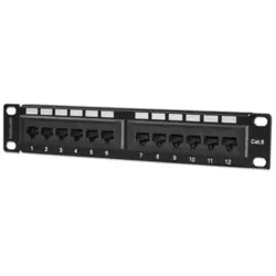 INTELLINET INTELLINET 1U 12-port UTP Cat6 črn slepi panel