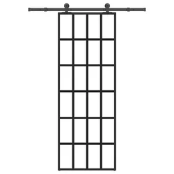 Klizna vrata s priborom 76 x 205 cm od ESG stakla i aluminija