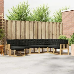 Set vanjskih sofa s jastukom 8 pcs Bijela i crna