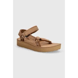Sandali Teva Midform Universal Canvas ženski, rjava barva, 1127570
