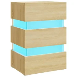 Vidaxl LED nočna omarica 45x35x67 cm iverna plošča