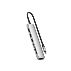 SATECHI 7-in-1 USB-C Slim Multiport Adapter with Ethernet - Silver