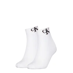 Nogavice CALVIN KLEIN - četrtinske, bele, 2 para