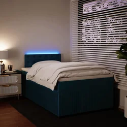 Box spring postelja z vzmetnico modra 120x190 cm žamet