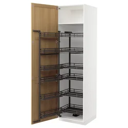 METOD Visoki element s izvlačnim fiokama, bela/Forsbacka hrastovina, 60x60x220 cm