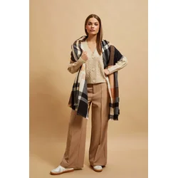 Marisse Peach Checkered Scarf