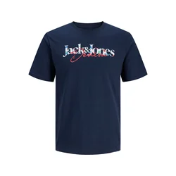 JACK & JONES Majica JJTOM mornarska / kraljevo modra / rdeča / bela