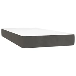 Madrac s oprugama srednje tvrdoće tamnosivi 100x210x20 cm baršunasti