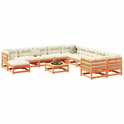 12-dijelni set vrtnih sofa voštano smeđi od masivne borovine