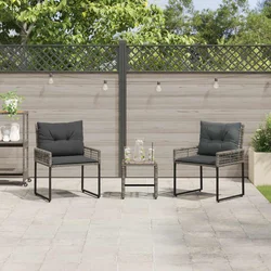 Set vanjskog namještaja s jastukom 3 pcs Sivi
