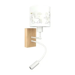 Brilagi - LED fleksibilna lampa BOBO WOOD 1xE27/25W/230V + LED/3W hrast/bela/jednorogovi
