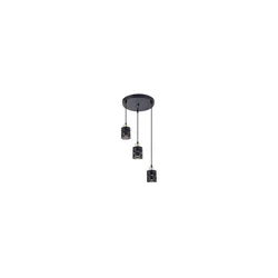 Luster na sajli ELEN 3xE27/35W/230V, prečnik 29 cm, crna/zlatna