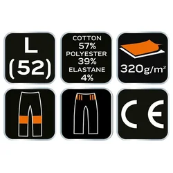 Muška trenerka donji dio Comfort vel. L/52 320g/m2 siva/crna Neo