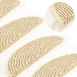 Prostirke za stepenice 15 kom 56x17x3 cm svijetlo bež poluokrugle