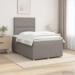 vidaXL Postelja boxspring z vzmetnico Taupe 120 x 200 cm Blago