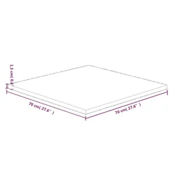 Četvrtasta stolna ploča 70 x 70 x 1,5 cm netretirana hrastovina