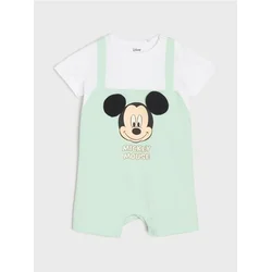 Sinsay - Pamučni romper sa printom Mickey Mouse - mint zelena