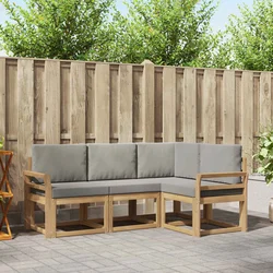 Set vanjskih sofa 4 pcs Bijela i svjetlosiva