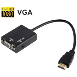 NN-Su Adapter s audio izlazom HDMI na VGA, Crni