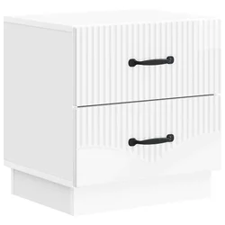 Noćni ormar s ladicama Bijela visokog sjaja 43 x 34,5 x 44,5 cm