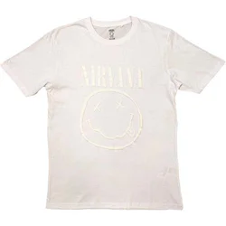 Nirvana White Happy Face (Hi-Build White-On-White) White M Majica