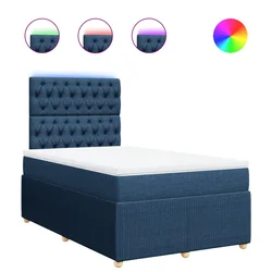 vidaXL vidaXL Box spring postelja z vzmetnico modra 120x190 cm blago, (21305351)