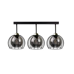 Plafonski luster SOLO BLACK 3xE27/60W/230V prečnik 30 cm crna/zlatna
