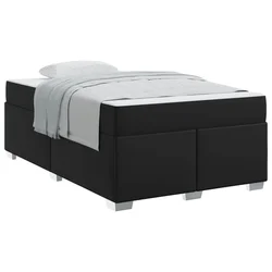 Vidaxl Konstrukcija postelje z vzmetnico Črna 120 x 190 cm blago