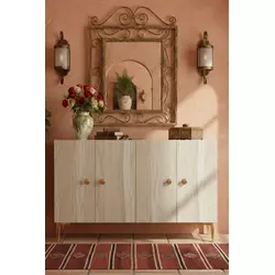 HANAH HOME Komoda Simple 120 White Travertine