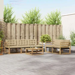 Set vanjskih sofa 6 pcs Bijela i bež 79 x 79 x 37 cm