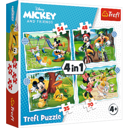 Trefl Puzzle 4v1 - Mickeyho pekný deň/Disney Standard Characters