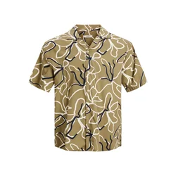 JACK & JONES Srajca JPRBLADrew ecru / oliva / črna