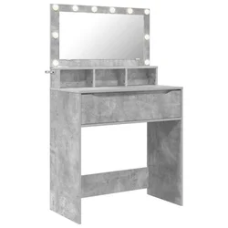 Vidaxl Toaletne mize za spalnice Betonsko siva 80 x 39,6 x 135 cm