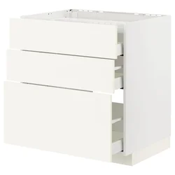 METOD / MAXIMERA Pod.elem.grej.ploča/3front/3fiok, bela/Vallstena bela, 80x60 cm