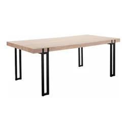 Miza Denton 1205 Hrast, Črna, 76x100x200cm, MDF plošča, Kovina