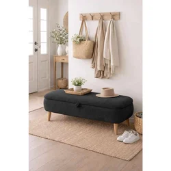Hanah Home Rena tapacirana klupa s prostorom za odlaganje 90 × 45 × 30 cm, antracit