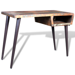 vidaXL Radni stol od obnovljenog drva sa željeznim nogama