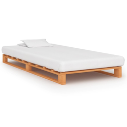 Den Posteljni okvir iz palet rjava trdna borovina 90x200 cm