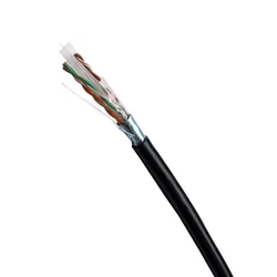 DATACOM FTP žica CAT6 PE, Fca 100m tuljava, črna, OUTDOOR, metrage