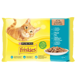 FRISKIES Sos za odrasle mačke sa ukusom lososa, 85g, 4 komada