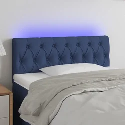 Vidaxl vidaXL Vzglavje postelje z LED modro 90x7x78/88 cm blago
