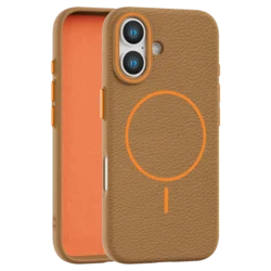 Leather Grip MagSafe maska za iPhone 16 Plus - Narandžasta