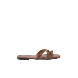 Trendyol Shoes Ženske papuče Takss25Te00046, Smeđe