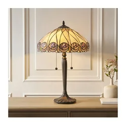 Endon 112184 - Stona lampa Tiffany HUTCHINSON 2xE27/10W/230V prečnik 40 cm