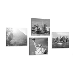 Komplet slik črnobel New York - 4x 60x60