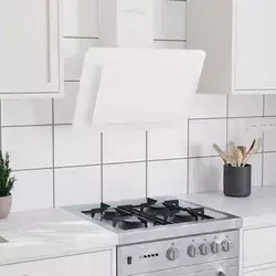 Zidna napa 60 cm od nehrđajućeg čelika i kaljenog stakla bijela