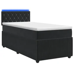 vidaXL Postelja boxspring z vzmetnico Črna 100 x 200 cm Žamet